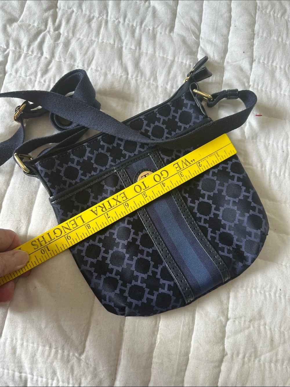 Tommy Hilfiger jacquard navy & blue cross body bag